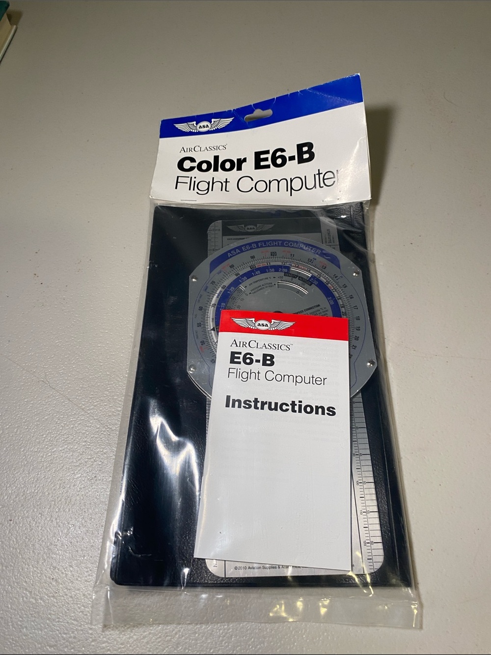 Classic Color E6-B Flight Computer - Black, Silver, Blue